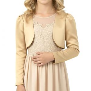 BlackButterfly Enfants Satin Manche Longue Bol&eacute;ro Filles (Or, 5-6 Ans) (BlackButterfly Clothing, neuf)
