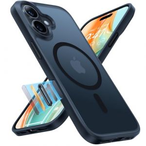 TORRAS Coque iPhone 16 avec MagSafe，[Protection Antichoc 12FT][Durable et Robuste][Toucher velout&eacute;][Texture antid&eacute;rapante][Protection magn&eacute;tique], Noir (TORRAS Direct, neuf)