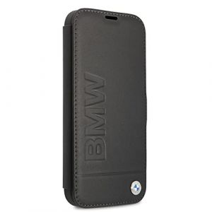 CG MOBILE BMW Coque pour iPhone 13 Pro Max en cuir v&eacute;ritable avec ports accessibles, absorption des chocs et logo signature Noir (KloegCom, neuf)