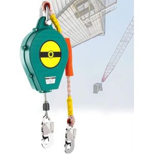 shengyi-10 m Antichute a Rappel Automatique,Harnais de Securite Anti Chute Professionnel pour Toiture et D&rsquo;&eacute;chafaudage,Ligne de Vie Auto-R&eacute;tractable avec Corde de S&eacute;curit&eacute; Ignifuge,Charge:150Kg (shunjiafa, neuf)
