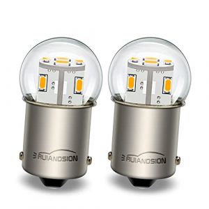 Ruiandsion 2pcs Ampoule LED 1156 12V BA15S 7506 Blanc chaud 3014 12SMD Puces LED Feux arrières LED de recul et de clignotant (Ruiandsion, neuf)