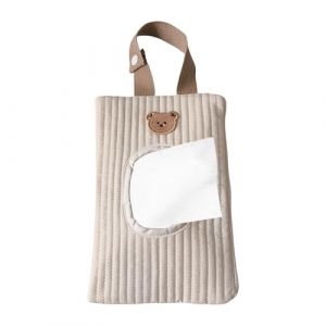 Distributeur de lingettes humides portable &ndash; Distributeur de lingettes pour b&eacute;b&eacute; | Porte-lingettes r&eacute;utilisables | Sac de rangement amovible rechargeable pour mouchoirs en tissu doux pour le camping (spellu, neuf)