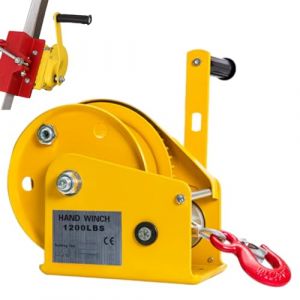 Aocay Treuil Manuel Robuste &agrave; Manivelle, 1200lbs/2600lbs Treuil Palan Manuel &agrave; Manivelle avec C&acirc;ble en Acier 3-30m, Treuil Remorque Bateau avec Cliquet Bidirectionnel(1200 lbs,10m) (zlmshop, neuf)