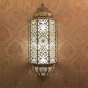 BOTOWI Applique Murale Turque Marocaine Faite &Agrave; La Main Vintage Sculpt&eacute; &Agrave; La Main Abat-Jour Artisanat Hauteur 25,5 ", Applique Murale En Verre D&eacute;poli De Porche Pour La Maison, Villa (MZLJSHOP, neuf)