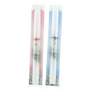 Bougie de Bapt&ecirc;me en bo&icirc;te pr&eacute;sentoir - Bougie Chr&eacute;tienne - Culte Chr&eacute;tien en Cire v&eacute;g&eacute;tale (Palais du Rosaire, neuf)