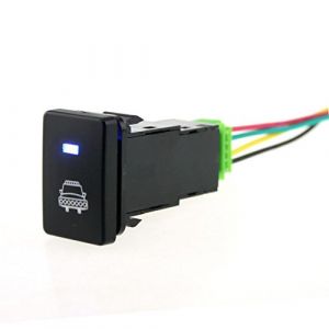 Shiwaki Interrupteur &agrave; Bouton-Poussoir Bleu &agrave; 4 P&ocirc;les pour Toyota Camry Land Cruiser Hilux - Mod&egrave;le de Phare (oshhnieu, neuf)