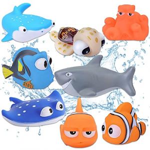 Le Monde de Nemo Toys – 8 pièces Le Monde de Dory Nemo Jouets de bain flottants pour bébé Animaux marins Jouet de bain pour enfants et tout-petits Jouet de douche et de natation (AnnoToys, neuf)