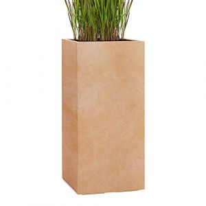 Pflanzwerk® Pot de Fleur Fibre de Verre Tower Terre Cuite 70x33x33cm *Jardinière antigel* *Protection UV* *Qualité européenne* (Pflanzwerk Deutschland GmbH, neuf)
