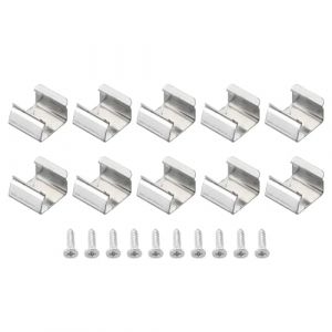 PATIKIL Clips De Fixation Pour Bande Lumineuse Led Lot De 100 Supports De Fixation En Acier Inoxydable Avec Vis Pour Câble Ruban brillant Néon Rgb De 9,5 mm À 12 Mm (PATIKIL UK, neuf)
