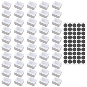 Lot de 50 demi-godets vides en plastique pour peinture &agrave; l'aquarelle, &agrave; l'huile ou &agrave; l'acrylique avec bande magn&eacute;tique et &eacute;tui m&eacute;tallique (MIKAYO, neuf)