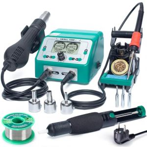 YIHUA 938BD-I 2-IN-1 Station de Soudage et de Fer &agrave; Souder &agrave; Air Chaud, 110W EVO Station de Fer &agrave; Souder avec double affichage de la temp&eacute;rature Mode veille &Eacute;talonnage num&eacute;rique de la temp&eacute;rature (YIHUA EU OFFICIAL STORE, neuf)