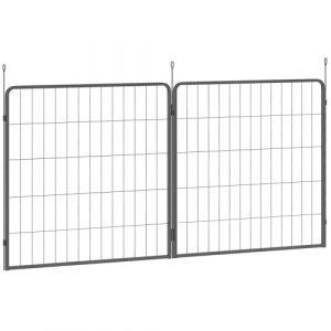PawHut Lot de 2 Extensions 2 Panneaux de clôture pour Chien pour enclos, 80 x 80 cm Clôture pour Chiot en Acier, pour Chiens de Petite et Moyenne Taille Noir (AOSOM-DE, neuf)