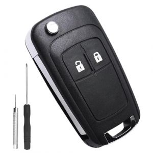 Dupoem Coque de Cl&eacute; de Voiture &agrave; 2 Boutons, Bo&icirc;tier de Remplacement de T&eacute;l&eacute;commande pour Cl&eacute; de Voiture, Compatible avec Opel Astra Insignia Mokka Zafira Adam et Chevrolet Cruze Aveo Spark Trax Captiv (Dupoem, neuf)