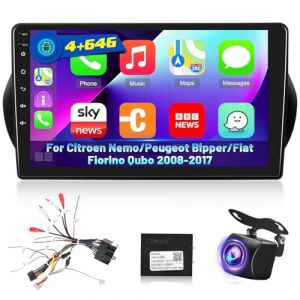 [4+64G] Android 13 Autoradio f&uuml;r Citroen Nemo/Peugeot Bipper/Fiat Fiorino Qubo 2008-2017 mit Carplay & Android Auto - 10.1 Zoll IPS 1280*720P Touchscreen Autoradio mit AI DSP, EQ, SWC + R&uuml;ckfahrkamera (Yusuda, neuf)