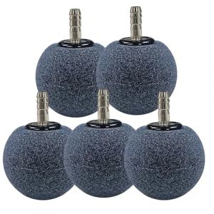 Holzsammlung Bulleur Aquarium, 5 PCS 50mm Noir Bulleur Aquarium Silencieux, Diffuseur d'Oxygène Rond Nano Bubble Air Stone, Accessoires Aquarium pour Aquariums, Etits Bassins, Marchés de Poissons (FlyFlyAMallEU, neuf)