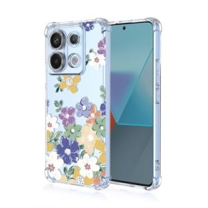 SEAHAI Coque pour Xiaomi Redmi Note 13 Pro 5G / Poco X6 5G, Ultra Mince &Eacute;l&eacute;gant en Silicone Souple Fleurs Color&eacute;s Housse Brillante Antichoc, Transparent TPU Gel &Eacute;tui - Mer de Fleurs (Liner-EU, neuf)