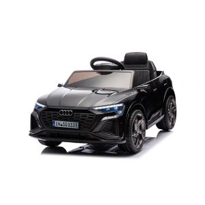 FINOOS Voiture &eacute;lectrique pour Enfants A.UDI SQ8 e-tron 12V avec t&eacute;l&eacute;commande 2,4GHz, klaxon, LED, Musique, d&eacute;marrage progressif, Enfants de 1 &agrave; 4 Ans (Noir) (S.N. Commerce B.V., neuf)