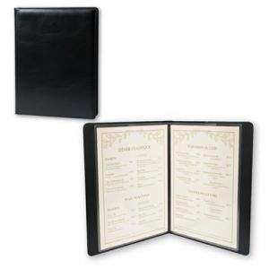 Porte-menu et dossier de pr&eacute;sentation en similicuir PU &ndash; Format A4/A5 &ndash; 4 pages, 8 vues &ndash; Pochettes PVC transparentes &ndash; Id&eacute;al pour restaurants, h&ocirc;tels, mariages et bureaux (GreenIsle, neuf)