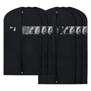 Housse Vetements à Suspendre, 6 Pièces Housses de Vêtements, Housse Costume Homme Robes Chemises, avec Fenêtre Transparente, Imperméables Respirantes pour Rangement, 100x60cm et 120x60cm, Noir (TRUST AND BU, neuf)