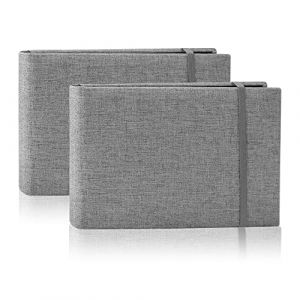2 Pack Petit Traditionnel Album Photo 10x15, Chaque Album avec 100 Pochette, Couverture en Lin, Mini Livre Photo Memory Book pour Bebe Mariage Enfant Famille Voyage Cadeaux Personnalis&eacute; (Gris) (XingHao, neuf)