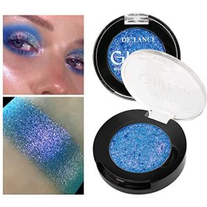 Afflano Fard à Paupières Bleu-Argent Pailleté Maquillage Holographique, Multichrome Eyeshadow Métalliques Pigment Étincelant, Ombre à Paupières Caméléon Duo Chrome Pour Maquillage Yeux Bleus (Afflano Direct, neuf)