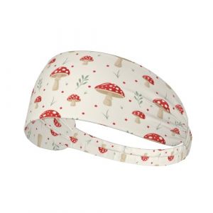 Bandeaux noirs de 11 cm de large pour femmes – Bandeaux imprimés champignons pour cheveux pour femmes, bandeaux pour cheveux pour femmes (FAForever, neuf)