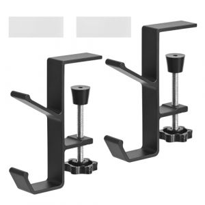 Lot de 2 supports pour casque, support casque bureau, support de bureau r&eacute;glable, adapt&eacute; aux cartables, &eacute;couteurs, sac suspendu (noir) (Paulao Store, neuf)