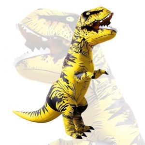 Eayaele Costume Dinosaure Adulte, Dinosaure Gonflable, Costume de Dinosaure T-rex pour Cosplay Halloween F&ecirc;te Costum&eacute;e (Jaune) (Leqing Leasing Co., Ltd, neuf)