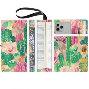 craspire Couvertures de Livres Cactus Protecteur de Livre Color&eacute; Pochette de Livre Multicouche pour Livres Broch&eacute;s Couverture de Livre en Tissu Lavable avec Poche Suppl&eacute;mentaire pour Les Amoureux (CRASPIRE FR, neuf)