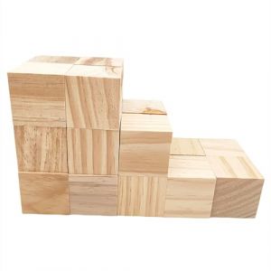 Cube en Bois (Lot de 20) - Petits Cubes en Bois Brut 5 x 5 x 5 cm - Cubes Bois de Pin Naturel -Cube Bois Bricolage, Loisirs Créatifs, Tampons (Anktily, neuf)