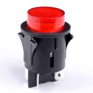 Interrupteur &agrave; encastrer &Oslash; 25 mm 250 V 16 A Rouge, Lumineux, Cosses 6,3 mm (MixWare MegaShop, neuf)