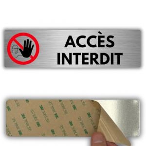 LEIASA | Panneau Adhésif Passage Interdit - 5x18 cm - Épaisseur 0,8 mm - Aluminium - Panneau Accès Restreint - Signal Zone Interdite - Autocollant 3M Accès Interdit - Entrée Non Autorisée (LEIASA, neuf)