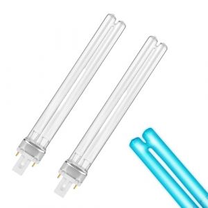 Lampe de Désinfection UV, 11W 2 Broches G23 Ampoule UV de Remplacement, Ampoule de Lampe ultraviolette Germicide, Filtre de Désinfection UV Tubulaire, Lampe UV Remplacement de la Lumière, 2pcs (DIDIhouse, neuf)