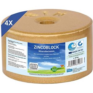 imima ZINCOBLOCK Lot de 4x3 kg - Pierre &agrave; l&eacute;cher min&eacute;rale pour Chevaux avec Zinc, Fer, Cobalt et s&eacute;l&eacute;nium - Pierre &agrave; l&eacute;cher min&eacute;rale pour Chevaux avec sel m&eacute;diterran&eacute;en (DOCARI - Everything Family, neuf)