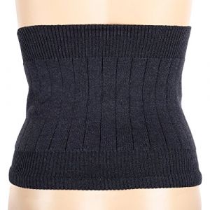 Haifly Unisexe Hiver Anti-Froid Chaude Reins Ceinture Lombaire Chauffante en Laine Tricoté Crochet Gris Fonce (Haifly, neuf)