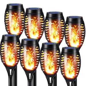 NEXVIN Lumi&egrave;res Flamme Solaire Exterieure 8 Pack Etanche Lampe Torche Solaire, Lampe Solaire Flamme Vacillante pour D&eacute;cor, Jardin, Patio, Chemins, Pelouse (Geemoo, neuf)