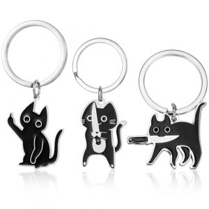 Yamobi 3stk Cute Black Cat Porte-clés – Joli Chat Porte-clés, pour Femmes et Hommes, Idées Cadeaux Halloween et Noël (DOZRRA, neuf)