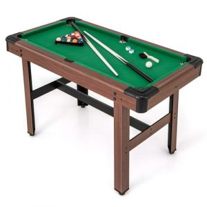 COSTWAY Table de Billard Americain avec Accessoires(2 Queues, 16 Boules, Triangle, 2 Craies, Brosse), Jeu de Billard avec Pieds Réglables, Coussin de Protection, 122 x 61 x 76 cm (Vert) (FDS GmbH, neuf)