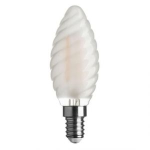 SHOT Ampoule LED Torsad&eacute;e E14 4,5W &ndash; 470 lm &ndash; 4000 K &ndash; Verre D&eacute;poli &ndash; Filament &ndash; &Eacute;quivalente 40 W (Lumiere-et-deco, neuf)