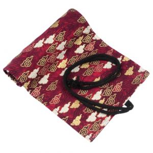 YISENJEE Trousses Crayons Rouleau Trousse &Agrave; Crayons Enroulable en Toile Et en Coton Motif Fleurs De Cerisier Jindouyun-Red Somersault Cloud-24 Holes (YISENJEE, neuf)