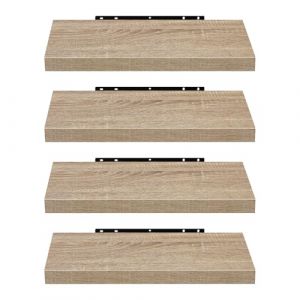 EUGAD Étagère Murale Lot de 2 étagères tablettes Style Moderne en Bois,50x22,9x3,8cm Chêne Jaune,0115QJ-4 (Eugad, neuf)