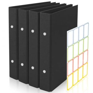 4 Pièces Classeurs A5 en Papier Kraft, 2 Anneaux Classeur Rechargeable Couverture de Reliure à Anneaux A5, 17,5x23,5cm, avec 1 autocollant, pour L'écriture Créative, Documents de Travail,Notes D'étude (FASYUAN, neuf)