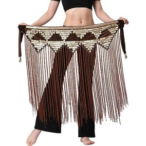 SEAUR Danse du Ventre Ceinture Belly Danse Ceinture de Danse Orientale à Paillettes Filles Jupe de Danse Ventre Franges Latine Samba (MANDIGLO, neuf)