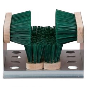 Grattoir &agrave; Chaussures avec Support Borstelshop - Paillasson d'ext&eacute;rieur - Brosse grattoir &agrave; Chaussures d'ext&eacute;rieur - Paillasson Robuste - 35 x 32 cm - Vert (Borstelshop, neuf)