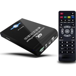 4K 60Hz UHD Media Player & HDD Enclosure 2-in-1,Play H.265/HEVC H.264/AVC MP4 MKV Videos MP3 Music JPG Photos,4K HDMI, Analog AV,USB 3.0, Type C,Supports SSD,2.5" SATA HDD with USB/SD Card Expansion (JIA YI SHI, neuf)