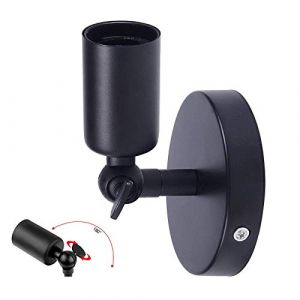 Applique Murale Base de L'ampoule &agrave; Vis E27 Edison R&eacute;glage de La Direction &agrave; 180 Degr&eacute;s Lampe Murale pour Le Salon Bare Cafe Club-Noir (GLHTRY, neuf)