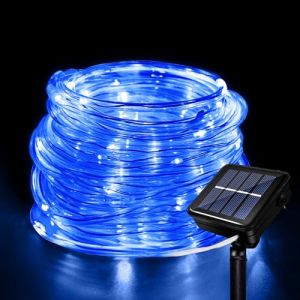 Hulaiyaa Tube Lumineux Solaire Extérieur, Étanche Guirlande Lumineuse Tube 12 Mètre 8 Modes 100 LED Solaire Tube Lumineux Solaire Lumineux pour Jardin Piscine Mariage Fête de Noël Décorations (HLDire, neuf)