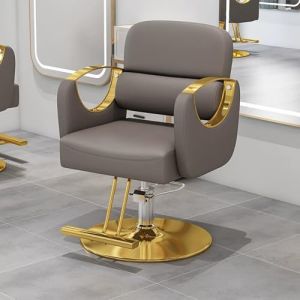 PA-DABAOO Fauteuil De Coiffure Pour Salons Professionnels Et Salons De Coiffure, Fauteuil De Barbier Hydraulique Pour Coiffeur, Fauteuils De Coiffure Avec Cadre Robuste, Hauteur Réglable,Marron (Panda-Dabaoo, neuf)