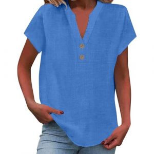 Solde+du+Jour Tee Shirt Femme Motif Fleurs Chemisier Coton Pull Grande Taille 54/56 Tshirt Oversize Blusas Ete Elegant Monsieur Madame Basic Long Sleeve Tops Tunique Orientale T Epaules Denudees (Uwdiohq, neuf)