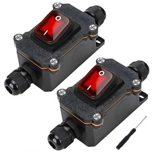 Interrupteur en ligne étanche, interrupteur pour machine avec mini tournevis, AC220 V 30 A, interrupteur à bouton poussoir pour machine étanche, interrupteur en ligne (RAMONISA SHOP, neuf)